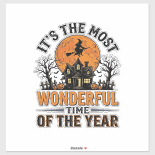 Vintage-Halloween-wunderbarste-Zeit-Shirt-Design Aufkleber