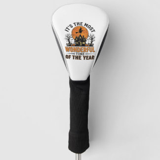 Vintage-Halloween-Wunderbarste-Zeit-Shirt-Design Golf Headcover