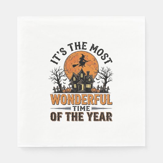 Vintage-Halloween-Wunderbarste-Zeit-Shirt-Design Serviette (Vorderseite)