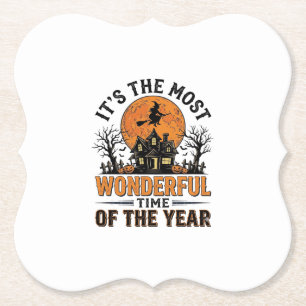 Vintage-Halloween-Wunderbarste-Zeit-Shirt-Design Untersetzer
