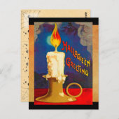 Vintage Halloween-Zauberkerze Postkarte (Vorne/Hinten)