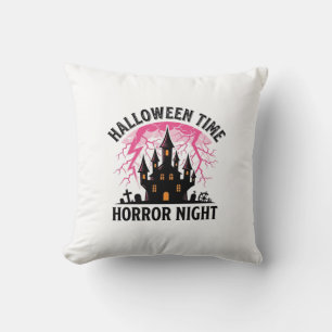Vintage Halloween-Zeit Horror-Nacht Verlassenes Sc Kissen