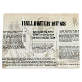 Vintage Halloween-Zeitung Große Geschenktüte (Vorderseite)