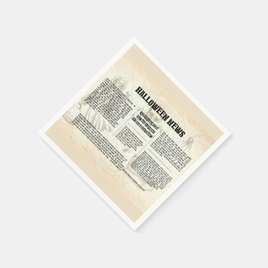 Vintage Halloween-Zeitung Serviette (Ecke)