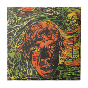 Vintage-Halloween-Zombies, Graffiti-Straßenkunst Fliese