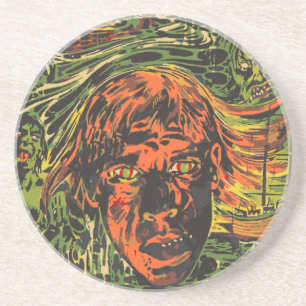 Vintage-Halloween-Zombies, Graffiti- Street-Art Getränkeuntersetzer