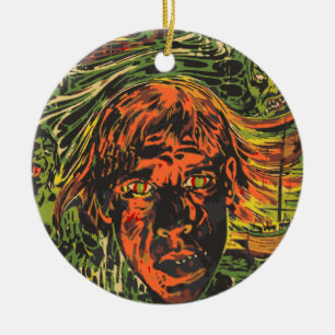 Vintage-Halloween-Zombies, Graffiti- Street-Art Keramikornament