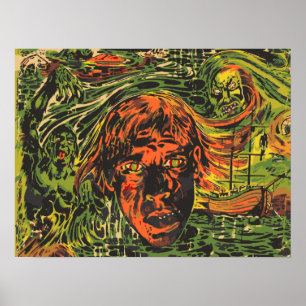 Vintage-Halloween-Zombies, Graffiti- Street-Art Poster