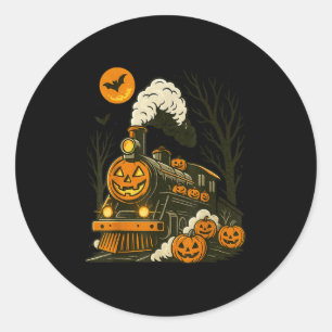Vintage Halloween-Züge Pumpkin Runder Aufkleber
