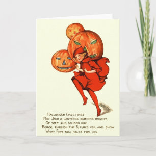 Vintage-Halloween-Zukunft-Schicksal-Grußkarte Karte