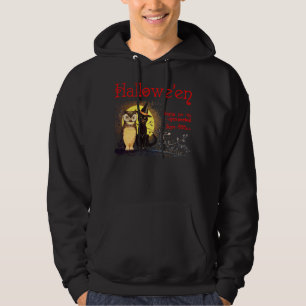 Vintage Halloweenkatzen-und -eulen-Sweatshirts Hoodie