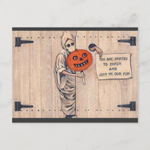 Vintage Halloweenpostkarte/-einladung, circa 1920 Einladungspostkarte