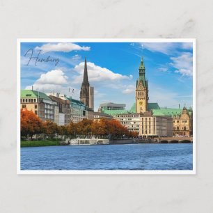 vintage Hamburg Deutschland Elbphilharmonie Reise Postkarte