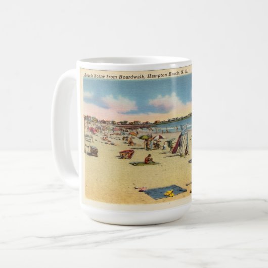 Vintage Hampton Beach Postkarte Kaffeetasse (Vorderseite Links)