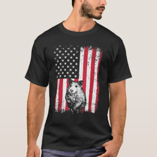 Vintage Hamster Amerikanische Flagge Tiere Tierpfl T-Shirt