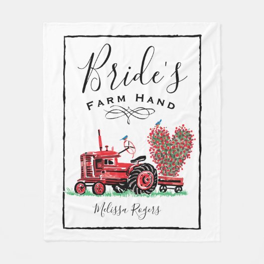 Vintage Hand der Rottraktorenhalde Fleecedecke (Vorderseite)