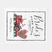 Vintage Hand der Rottraktorenhalde Fleecedecke (Vorderseite (Horizontal))