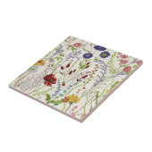 Vintage Hand-Drawn Meadow Wildflower Fliese (Seite)
