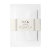 Vintage Hand Drawn Romantic Swans Monogram Wedding Einladungsbanderole (Vorderseite Beispiel)