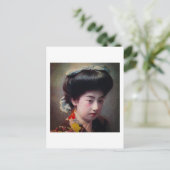Vintage Hand farbige japanische Geisha Old Japan Postkarte (Stehend Vorderseite)