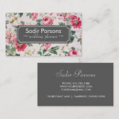 Vintage Hand gezeichnete Blumen Visitenkarte (Vorne/Hinten)