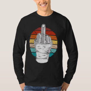 Vintage Hand mit erhobenem Mittelfinger Arm Gips T-Shirt