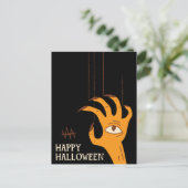 Vintage Hand Puppet Halloween Feiertagspostkarte (Stehend Vorderseite)