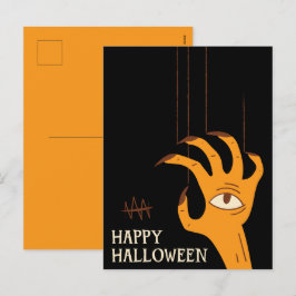 Vintage Hand Puppet Halloween Feiertagspostkarte