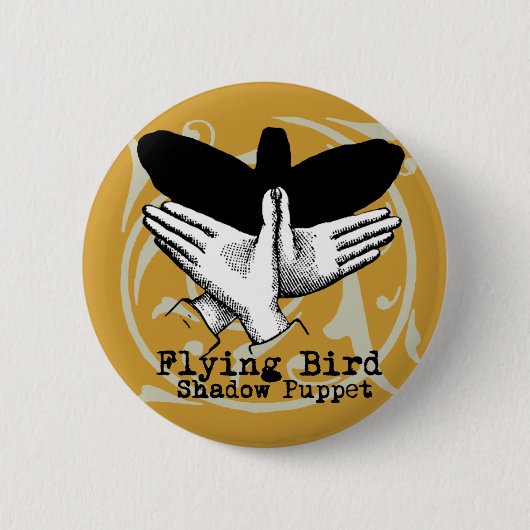 Vintage Hand Schatten Puppe Vogel Button (Vorderseite)