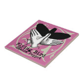 Vintage Hand Schatten Puppe Vogel Fliese (Seite)