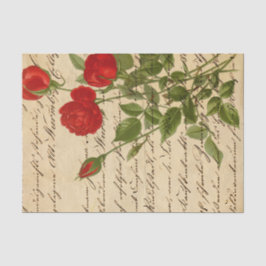 Vintage Hand Schreiben Rose Ephemera Decoupage Seidenpapier