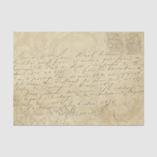 Vintage Hand Schriftschreiben Skriptkarte Seidenpapier