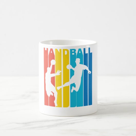 Vintage Handball-Grafik Kaffeetasse (Mittel)