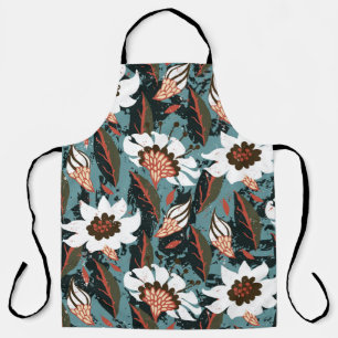 Vintage, handbemalte Blumenmuster mit Blume auf Schürze
