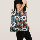 Vintage, handbemalte Blumenmuster mit Blume auf Tasche (Von Nahem)