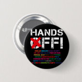 Vintage Hände aus Protest gegen mein Sozialversich Button (Vorne & Hinten)