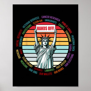 Vintage Hände aus Protest gegen Trump Poster