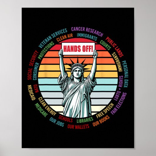 Vintage Hände aus Protest gegen Trump Poster (Vorne)
