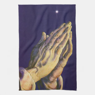 Vintage Hände betend mit dem Stern von Bethlehem Handtuch
