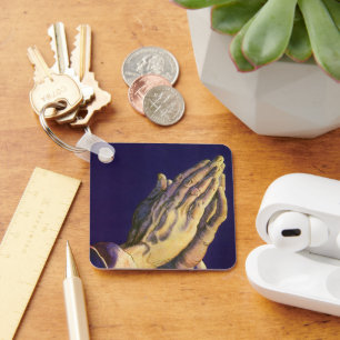 Vintage Hände Gebet mit Stern von Bethlehem Schlüsselanhänger