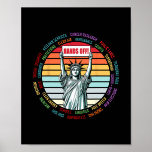 Vintage Hände weg Protest Anti Trump  Poster