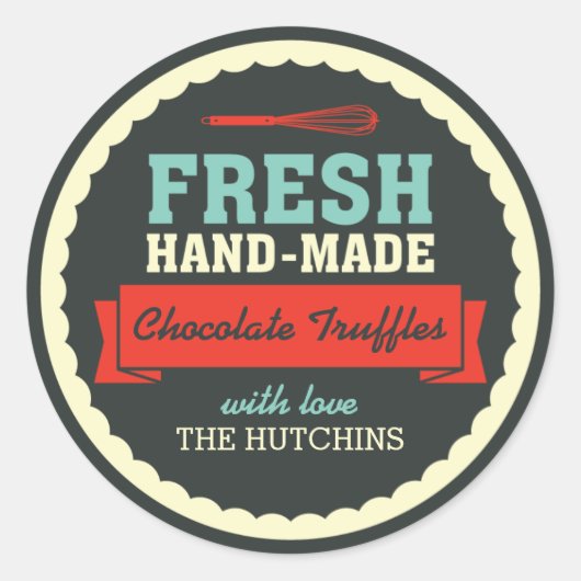 Vintage handgefertigte Geschenketiketten Runder Aufkleber (Vorderseite)