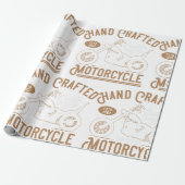 Vintage handgefertigtes Motorrad-Custom-Design Geschenkpapier (Ungerollt)