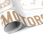Vintage handgefertigtes Motorrad-Custom-Design Geschenkpapier (Rolleneckpunkt)