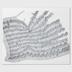 Vintage, handgeschriebene Melodie auf Russ Geschenkpapier