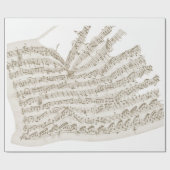 Vintage handgeschriebene Melodie auf taupe Geschenkpapier (Flach)