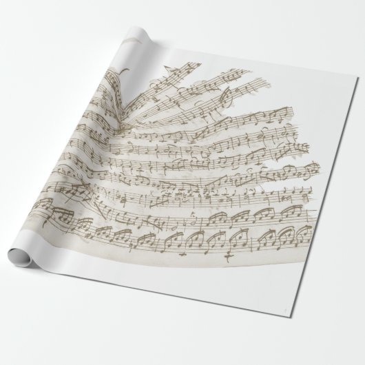 Vintage handgeschriebene Melodie auf taupe Geschenkpapier (Ungerollt)