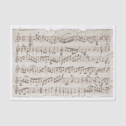 Vintage, handgeschriebene Musik-Torn-Edges-Decoupa Seidenpapier (Vorderseite)