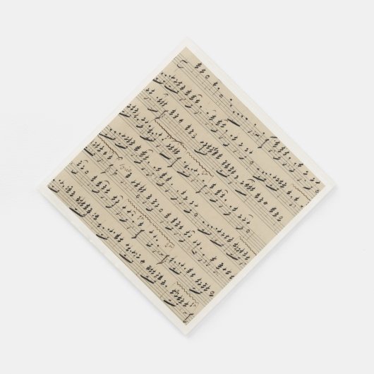 Vintage handgeschriebene Noten Serviette (Ecke)