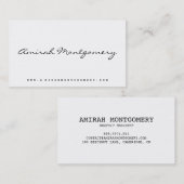 Vintage handgeschriebene Skriptgeschäftskarte Visitenkarte (Vorne/Hinten)